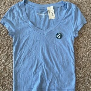 Aeropostale Light Blue Crop Top V-Neck